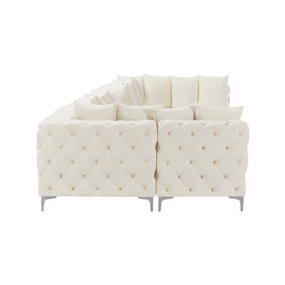 Tremblay Cream Velvet Modular Sectional