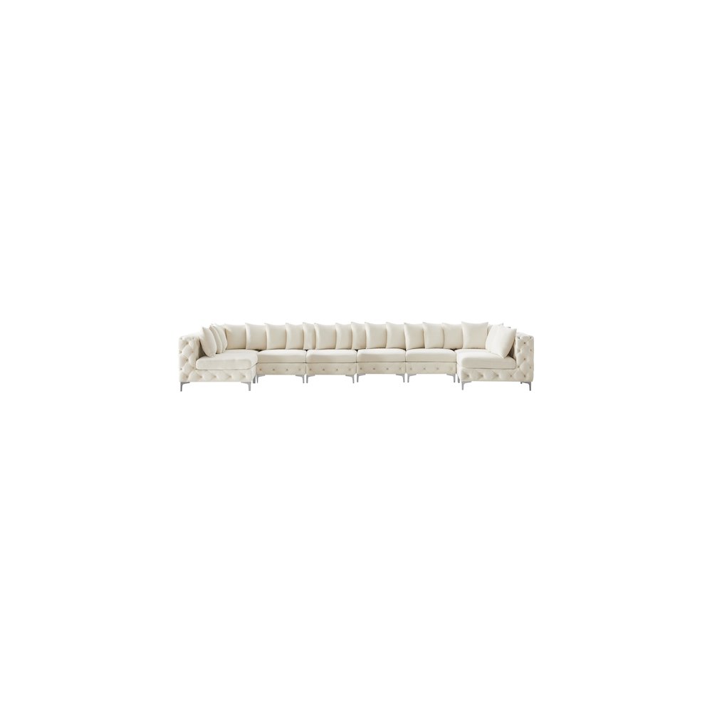 Tremblay Cream Velvet Modular Sectional