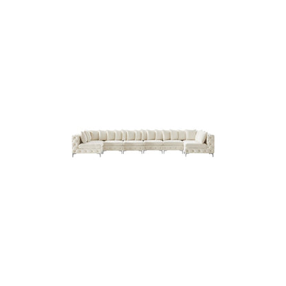 Tremblay Cream Velvet Modular Sectional