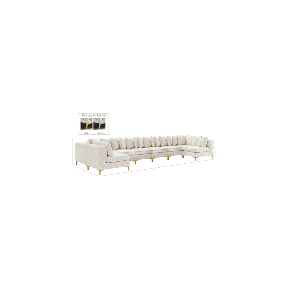 Tremblay Cream Velvet Modular Sectional