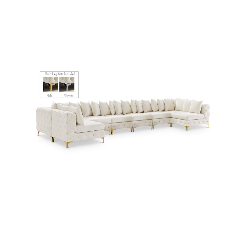 Tremblay Cream Velvet Modular Sectional