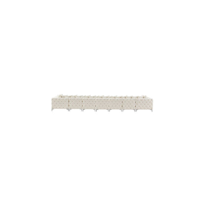 Tremblay Cream Velvet Modular Sectional