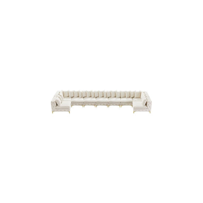 Tremblay Cream Velvet Modular Sectional