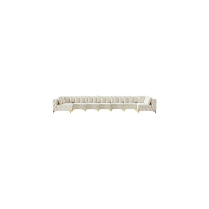 Tremblay Cream Velvet Modular Sectional