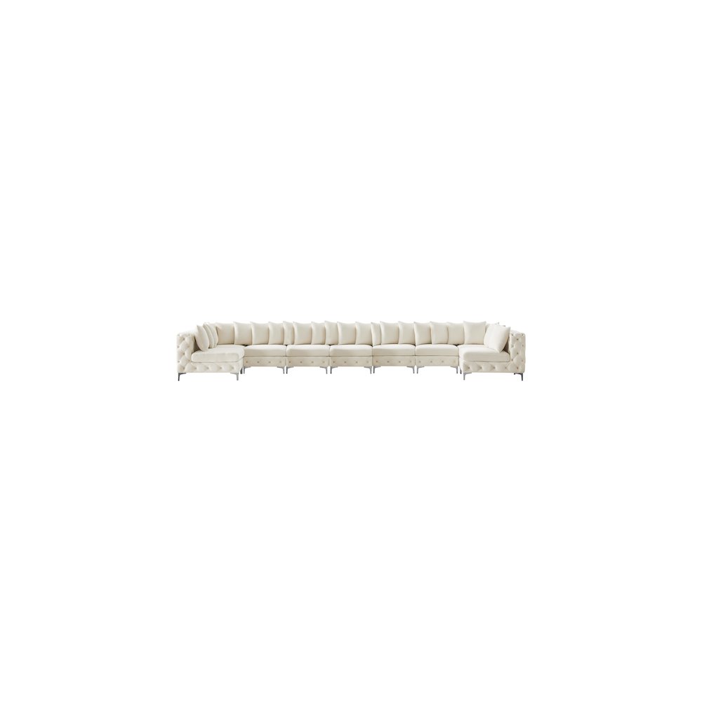 Tremblay Cream Velvet Modular Sectional