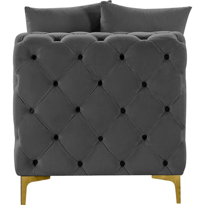 Tremblay Grey Velvet Armless Chair