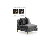 Tremblay Grey Velvet Armless Chair