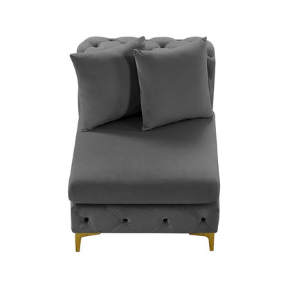 Tremblay Grey Velvet Armless Chair