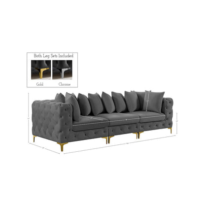 Tremblay Grey Velvet Modular Sofa