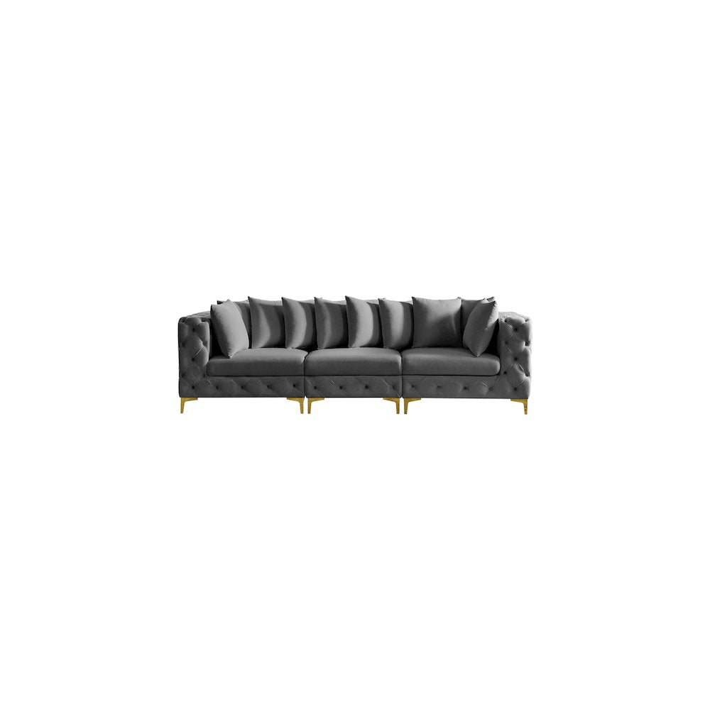 Tremblay Grey Velvet Modular Sofa