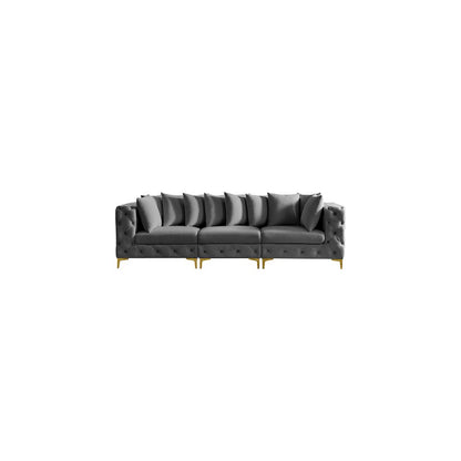 Tremblay Grey Velvet Modular Sofa