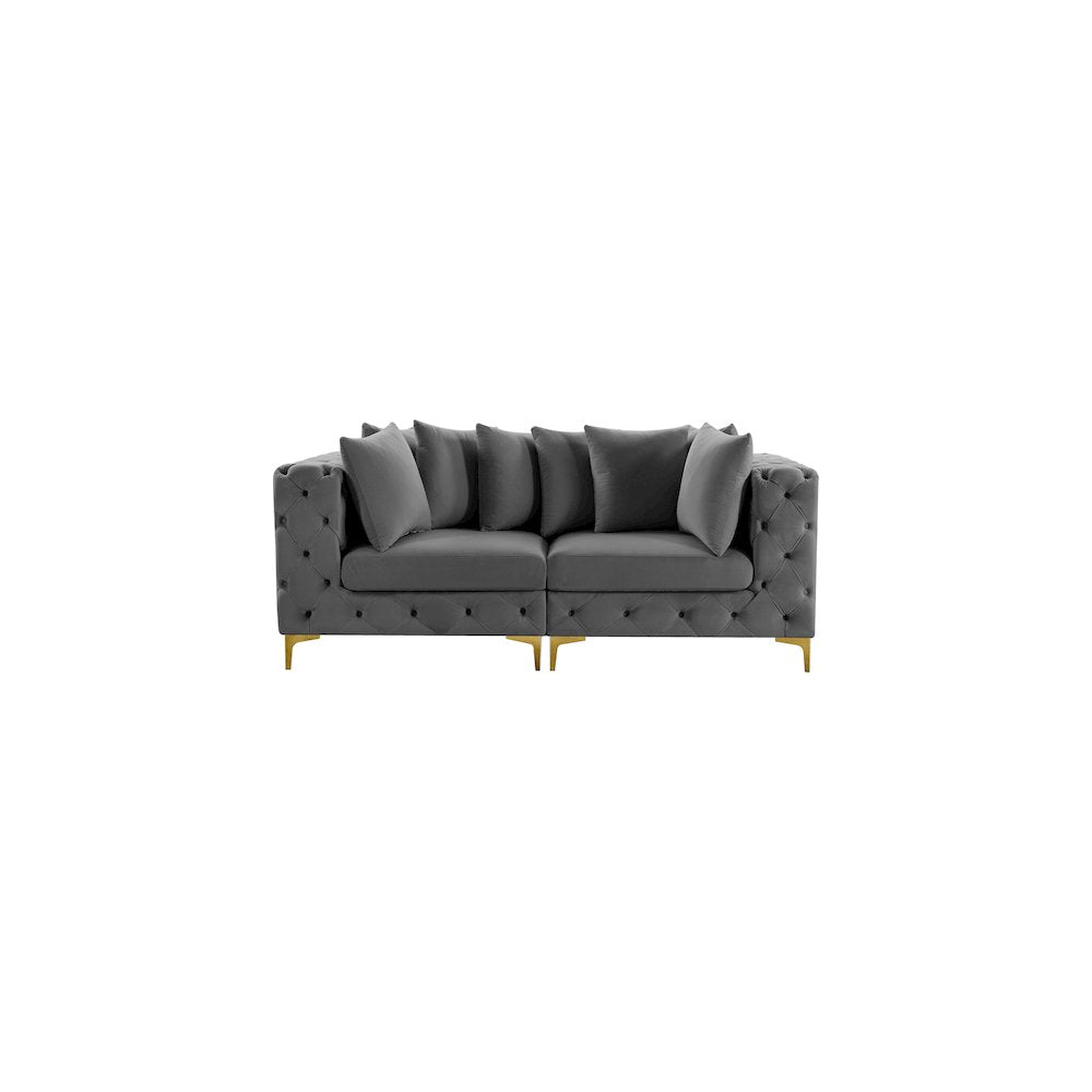 Tremblay Grey Velvet Modular Sofa