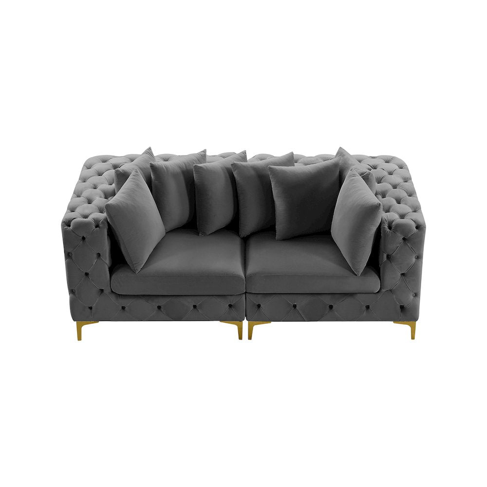 Tremblay Grey Velvet Modular Sofa