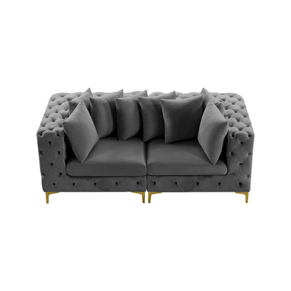 Tremblay Grey Velvet Modular Sofa
