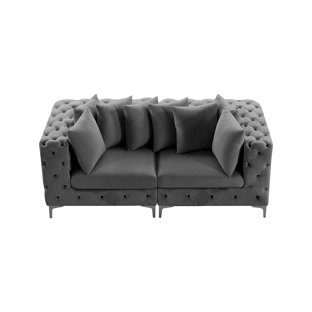Tremblay Grey Velvet Modular Sofa