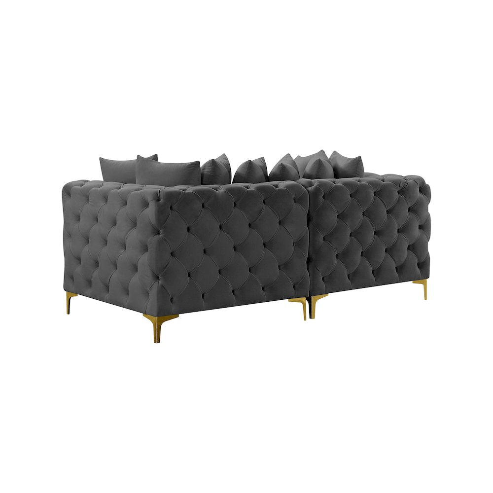 Tremblay Grey Velvet Modular Sofa