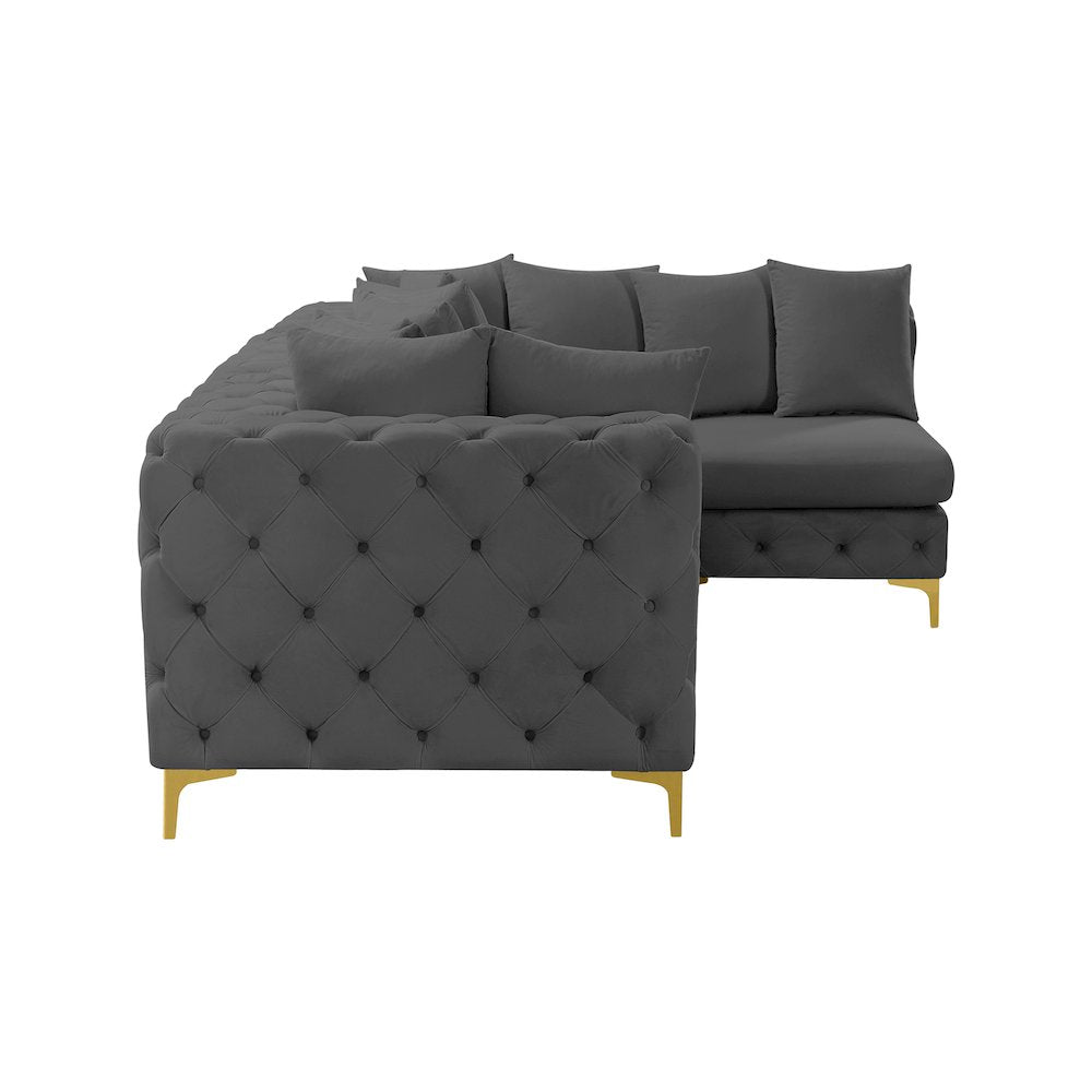 Tremblay Grey Velvet Modular Sectional
