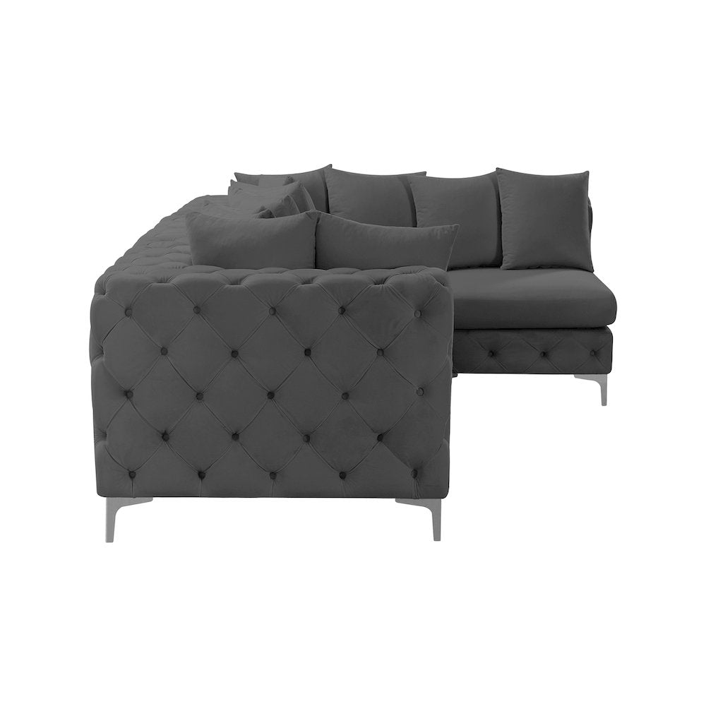 Tremblay Grey Velvet Modular Sectional