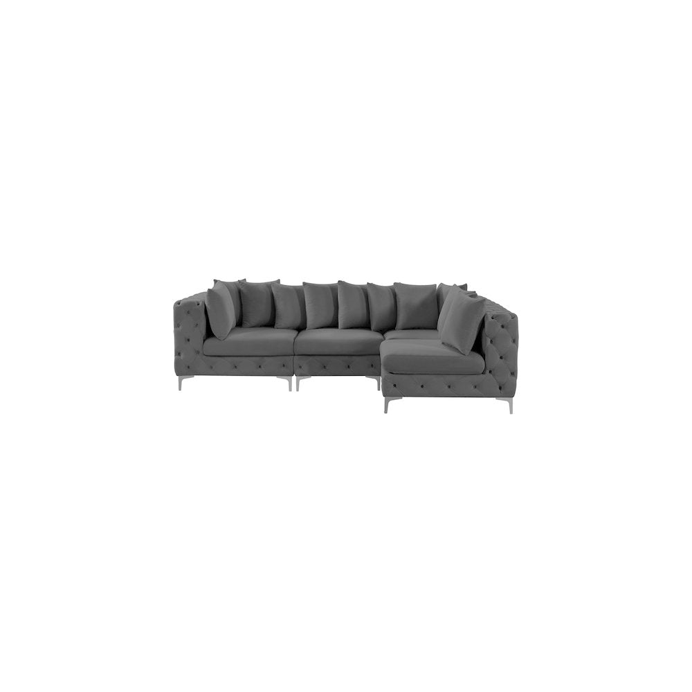 Tremblay Grey Velvet Modular Sectional