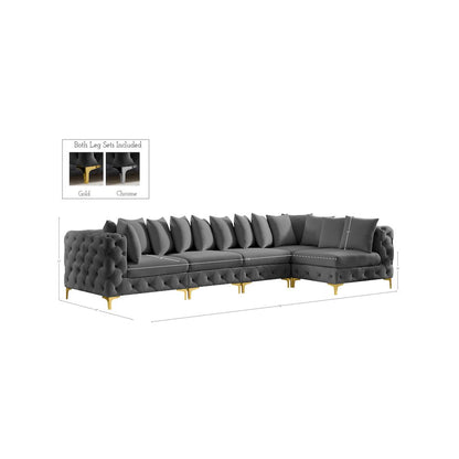 Tremblay Grey Velvet Modular Sectional