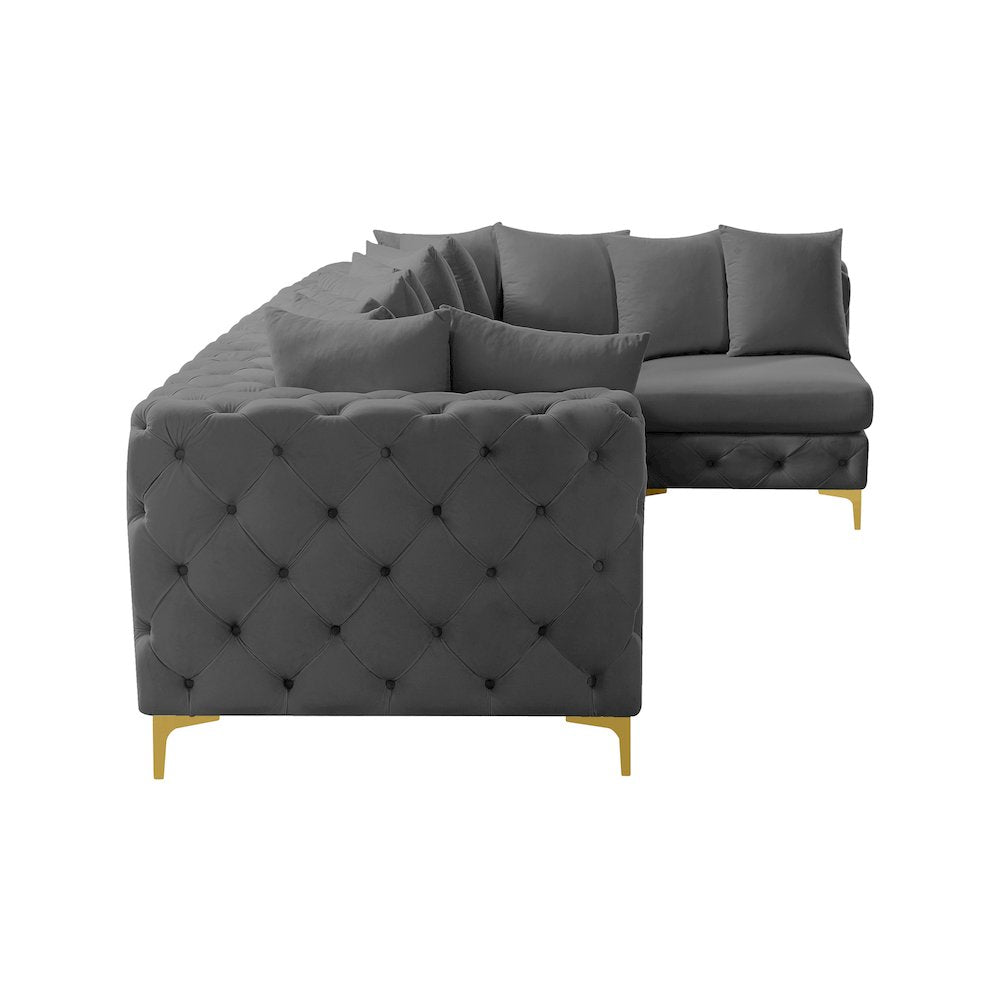 Tremblay Grey Velvet Modular Sectional