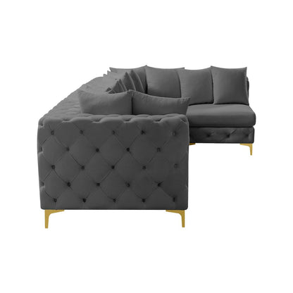 Tremblay Grey Velvet Modular Sectional