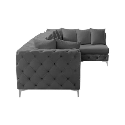 Tremblay Grey Velvet Modular Sectional