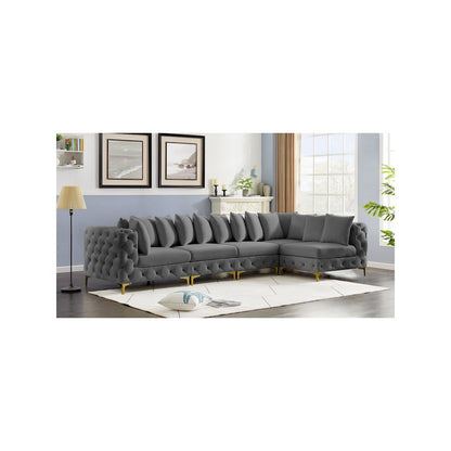 Tremblay Grey Velvet Modular Sectional