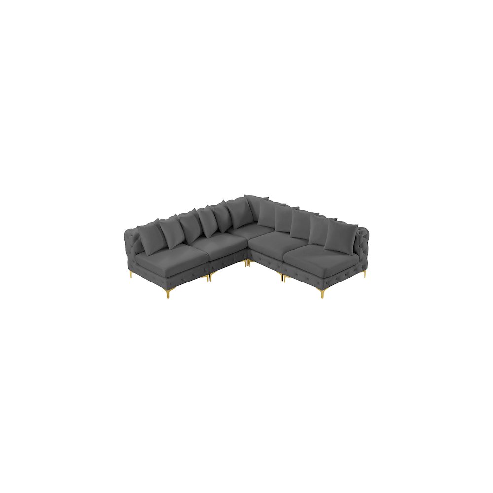 Tremblay Grey Velvet Modular Sectional