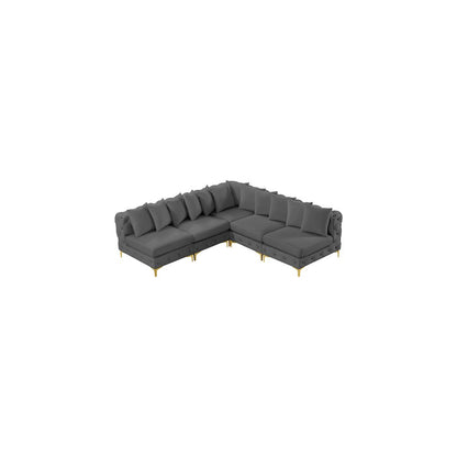 Tremblay Grey Velvet Modular Sectional