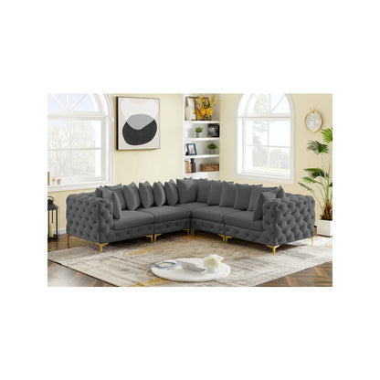 Tremblay Grey Velvet Modular Sectional
