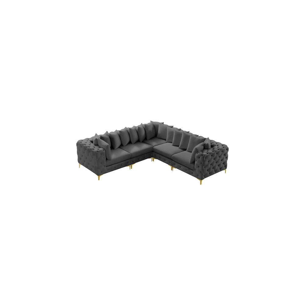 Tremblay Grey Velvet Modular Sectional