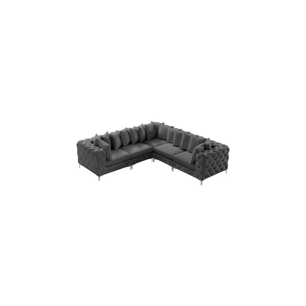 Tremblay Grey Velvet Modular Sectional