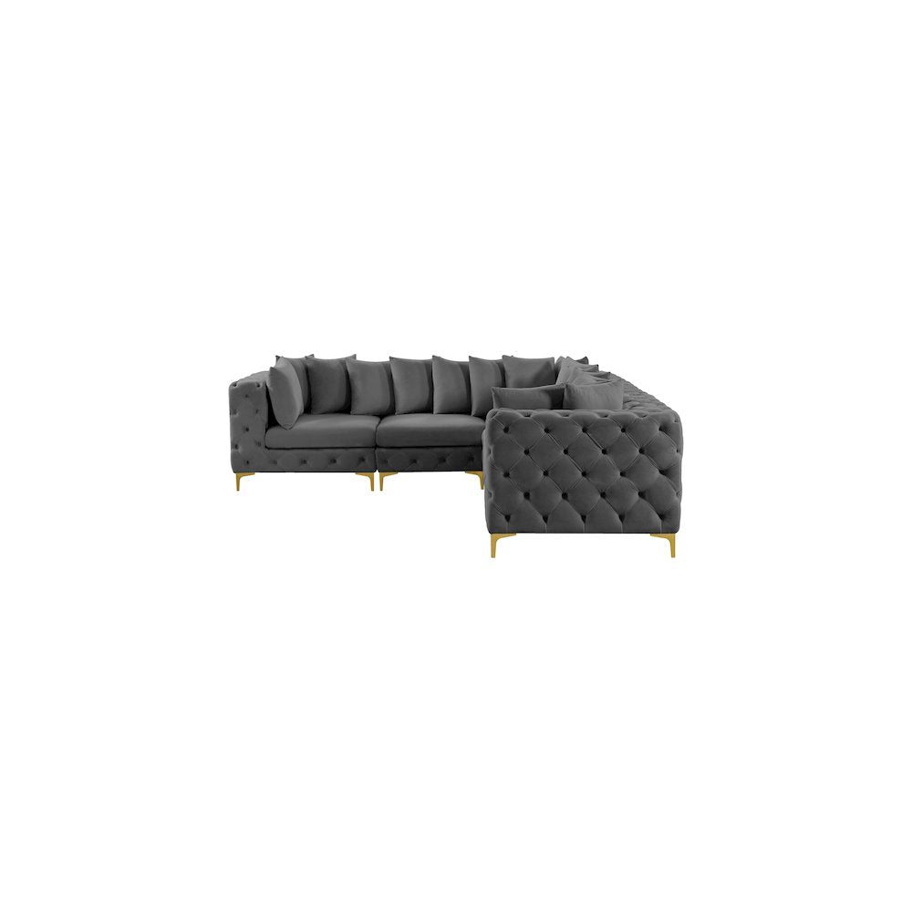Tremblay Grey Velvet Modular Sectional