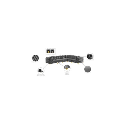 Tremblay Grey Velvet Modular Sectional