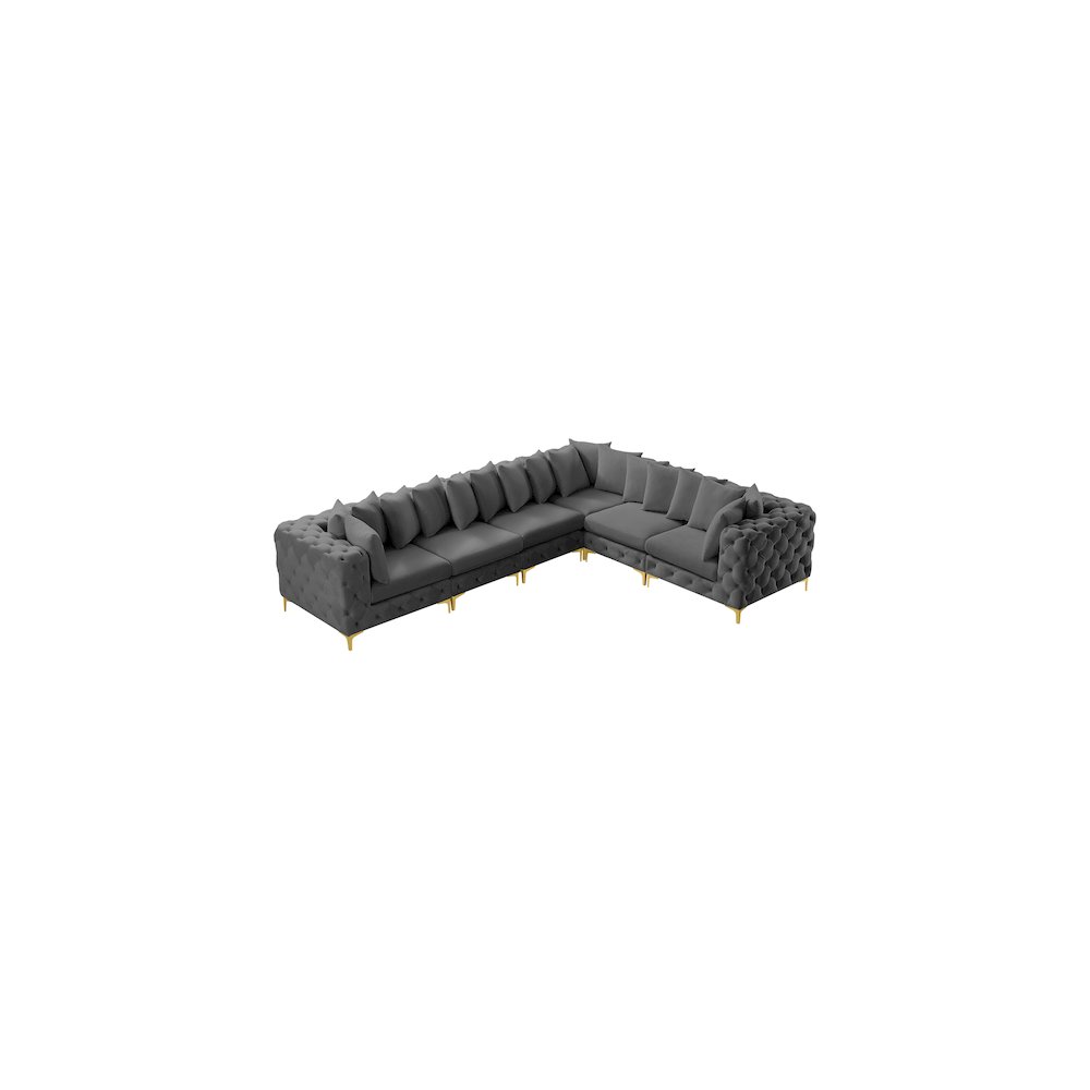 Tremblay Grey Velvet Modular Sectional
