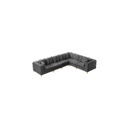 Tremblay Grey Velvet Modular Sectional