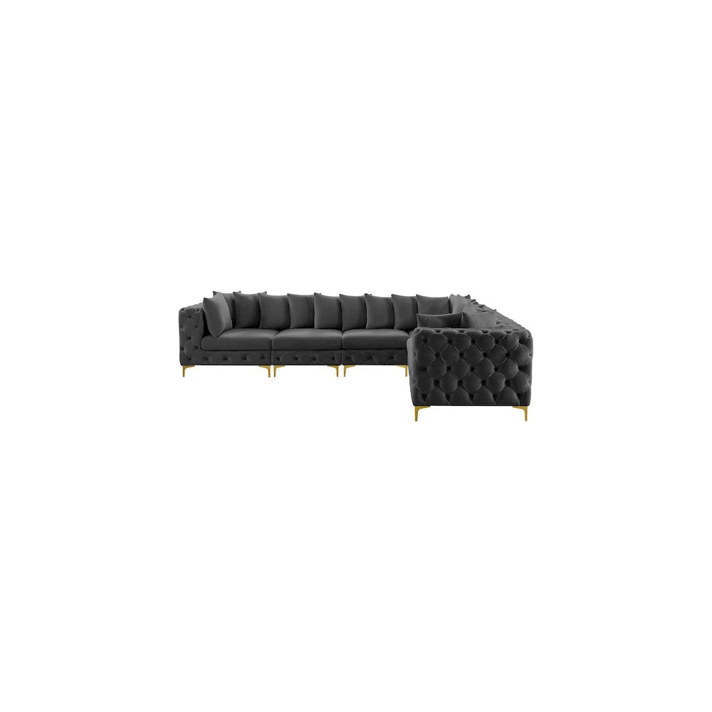 Tremblay Grey Velvet Modular Sectional