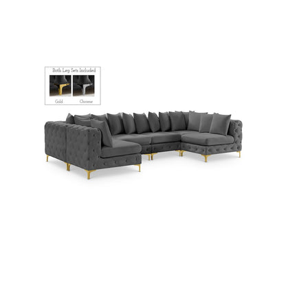 Tremblay Grey Velvet Modular Sectional