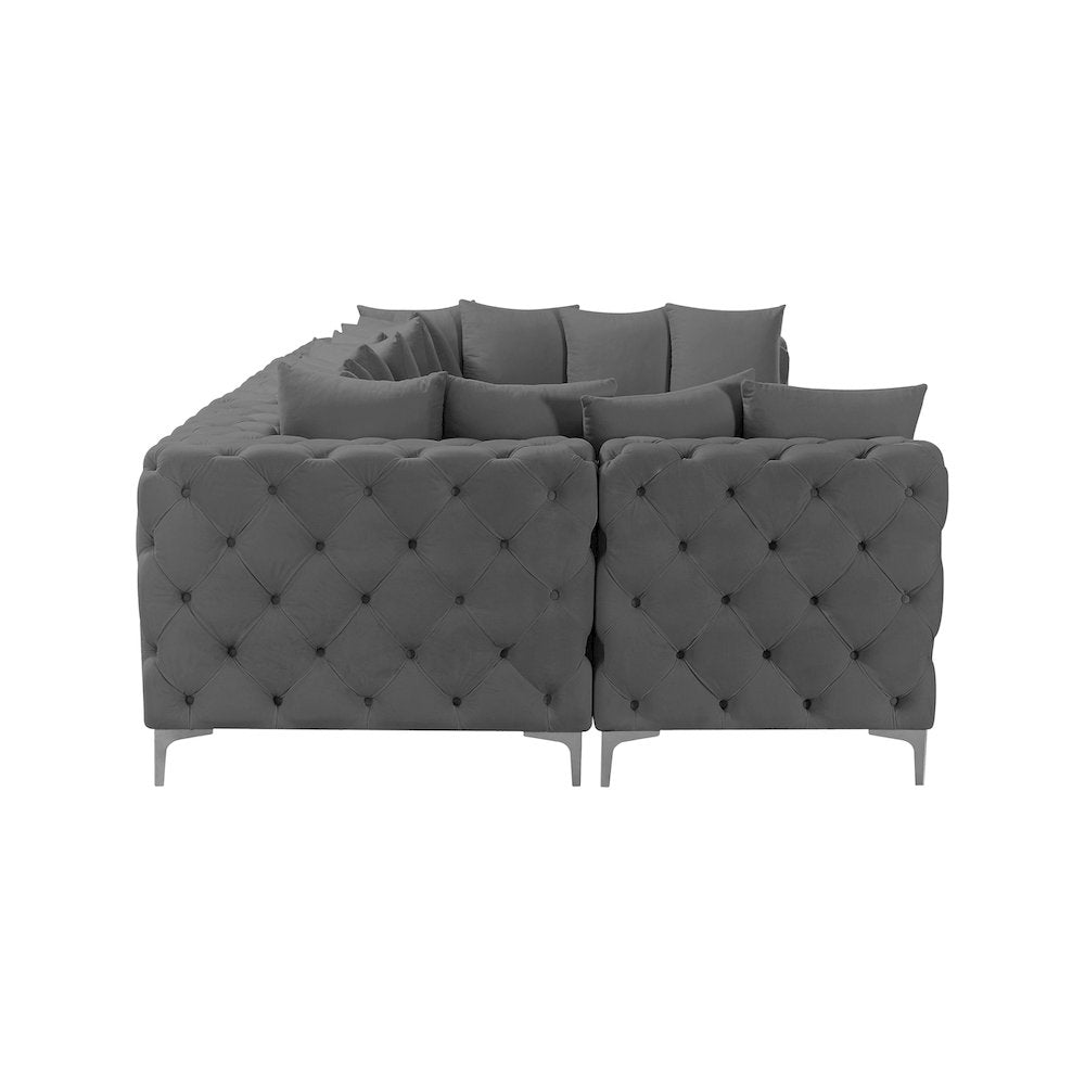Tremblay Grey Velvet Modular Sectional
