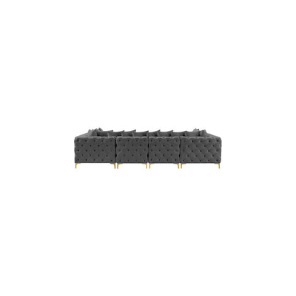 Tremblay Grey Velvet Modular Sectional
