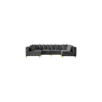 Tremblay Grey Velvet Modular Sectional