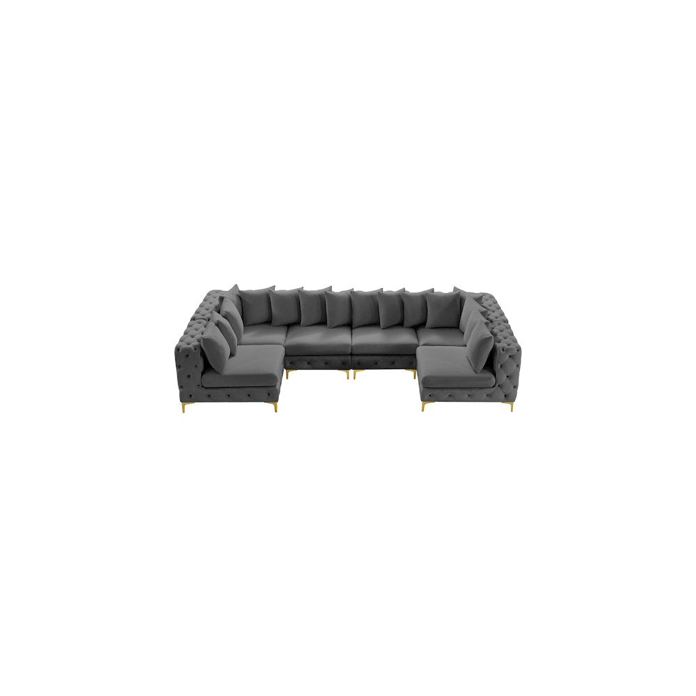 Tremblay Grey Velvet Modular Sectional