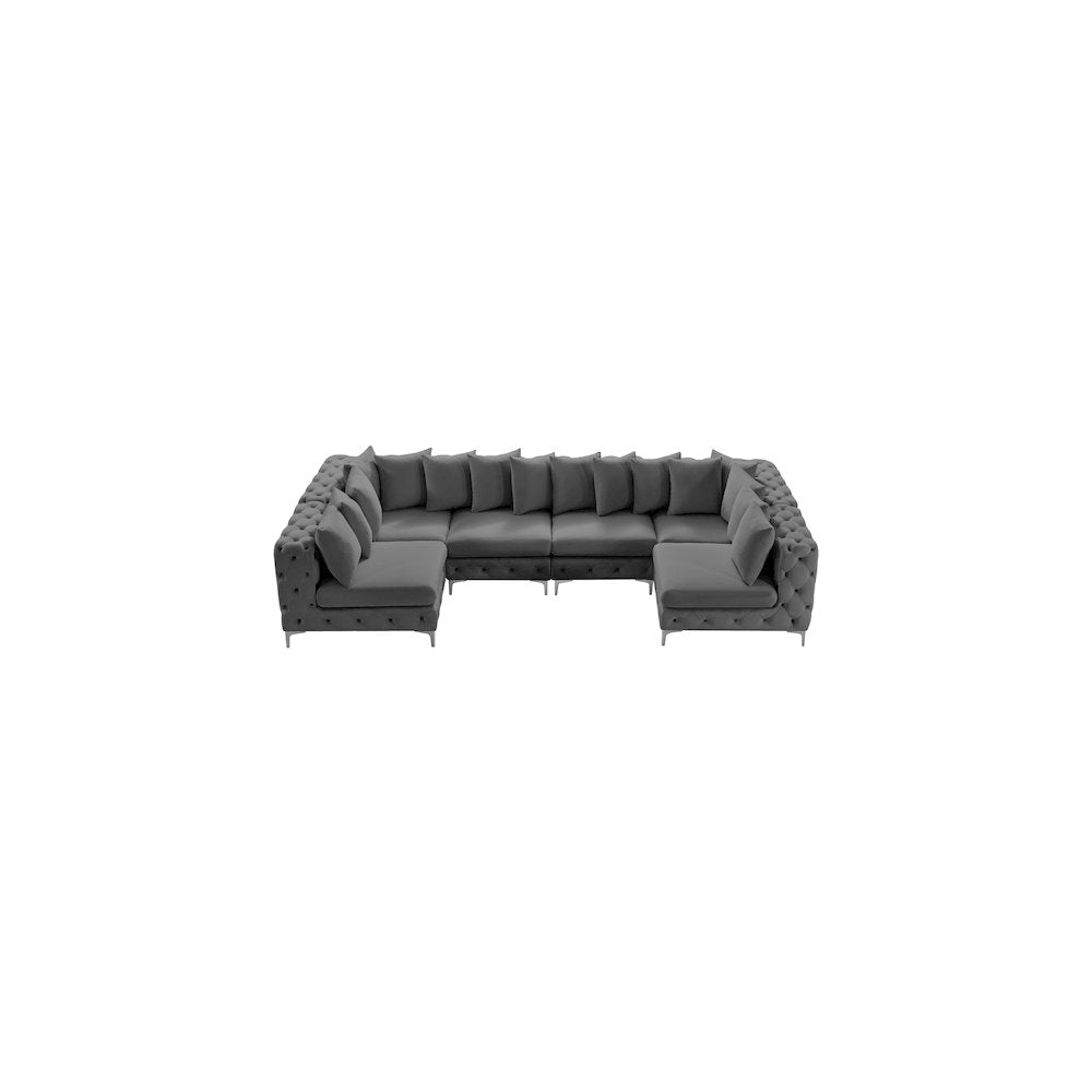 Tremblay Grey Velvet Modular Sectional