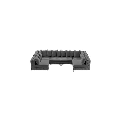 Tremblay Grey Velvet Modular Sectional