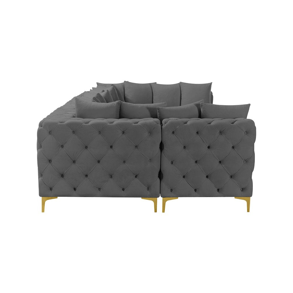 Tremblay Grey Velvet Modular Sectional