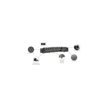 Tremblay Grey Velvet Modular Sectional