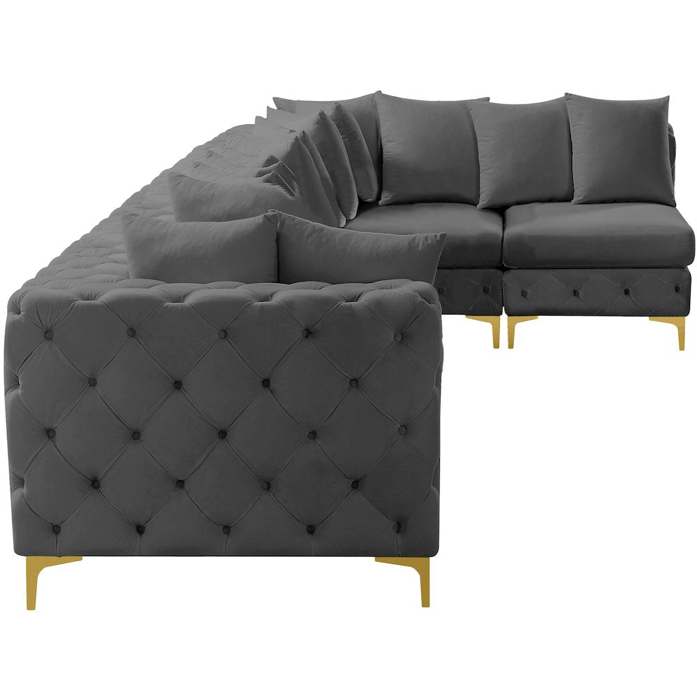 Tremblay Grey Velvet Modular Sectional