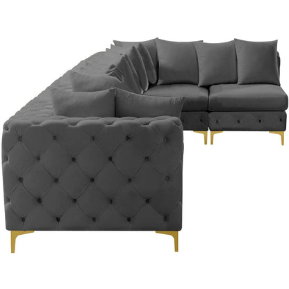 Tremblay Grey Velvet Modular Sectional