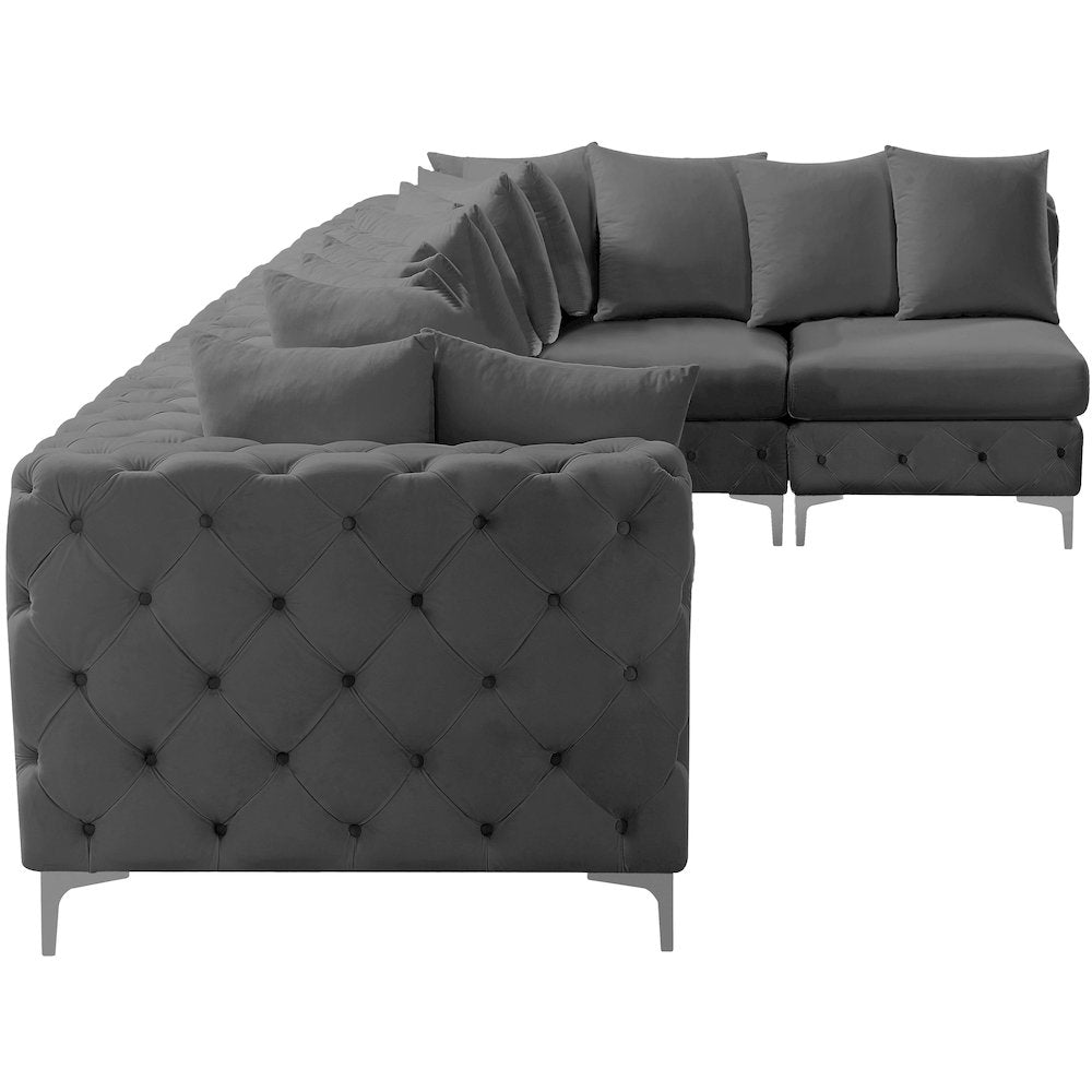 Tremblay Grey Velvet Modular Sectional